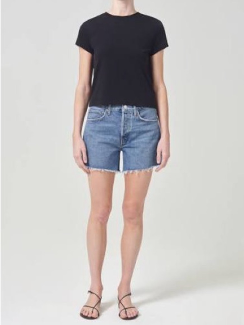 Agolde Medium Blue Denim Jean Shorts